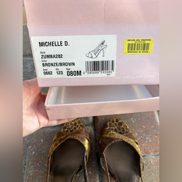 Michelle D Bronze Animal Print High Heels - Picture 4 of 5